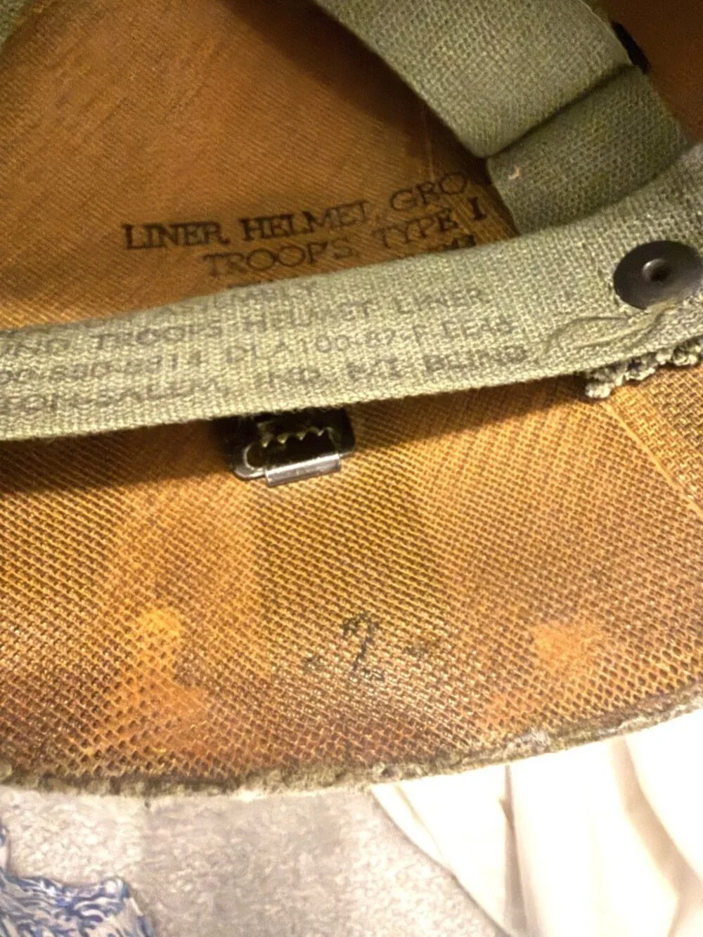 Vintage US Military Genuine Ground Troops Liner Helmet Type 1 Combat Group 1